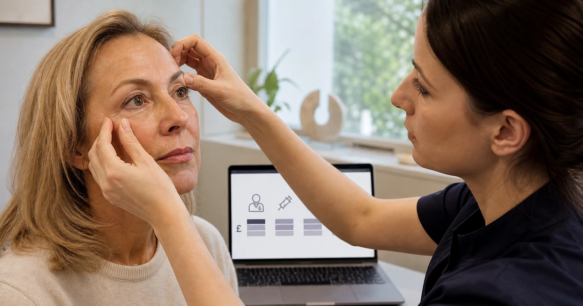 Eyelid assessment with a digital comparison of the clinical services that make up blepharoplasty cost