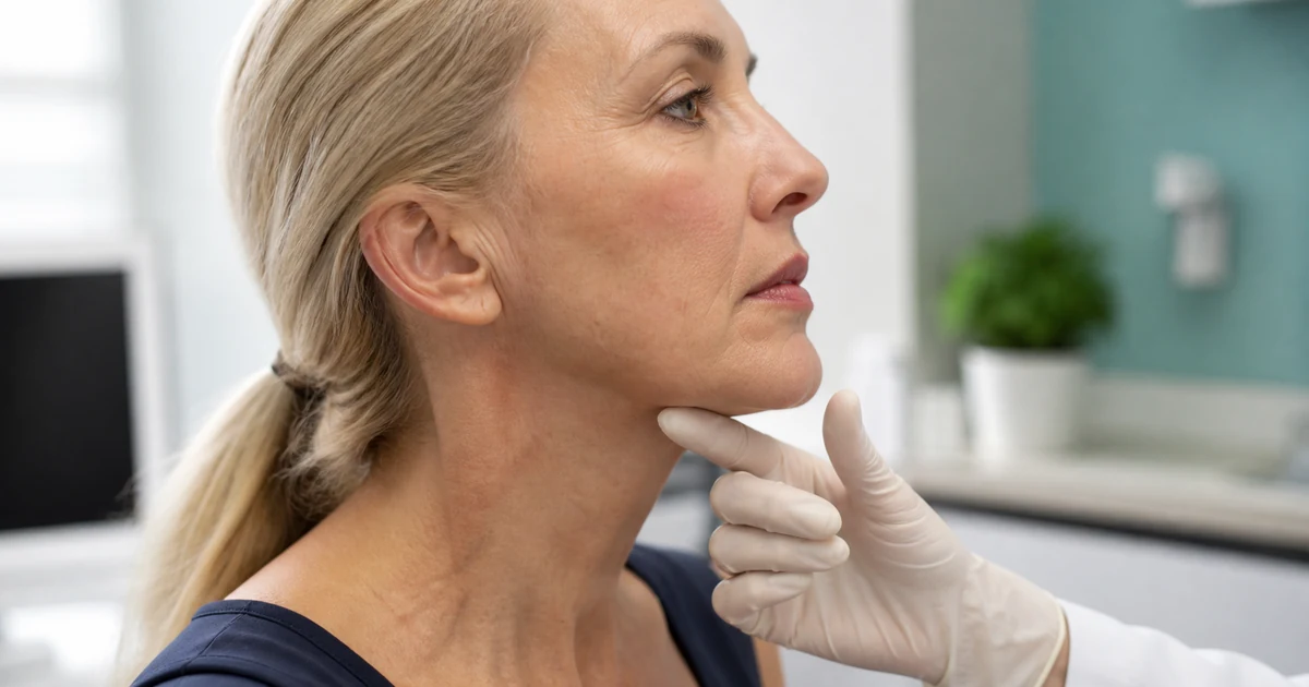 Neck lift consultation reviewing jawline and platysmal bands